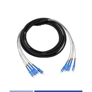 Quality FTTA Outdoor Armored Fiber Optic Patch Cord 4 Core LC LC Patch Cord LSZH Jacket 5m wholesale