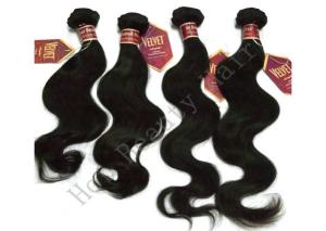 Quality Body Wave Virgin Human Hair Extensions Natural Black / Brown Color wholesale