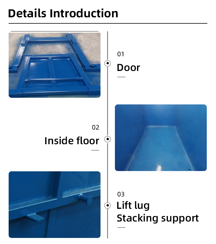 OEM Heavy Duty Steel Self Dumping Hoppers With Bumper Release Forklift