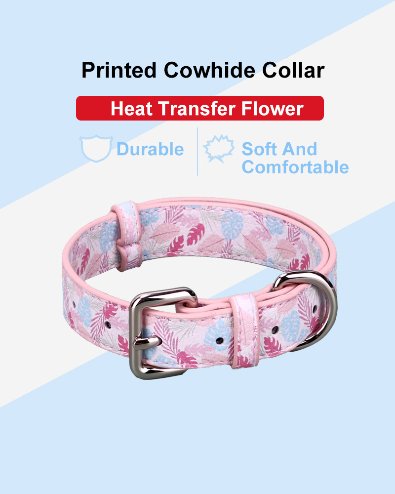 Pu Leather Personalized Dog Collars Custom Printed Charms Designer Dog Collars