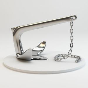 Quality CE OEM Boat Fitting Fishing Boat Anchors , 7.5 Kg Sliver Bruce Anchor wholesale