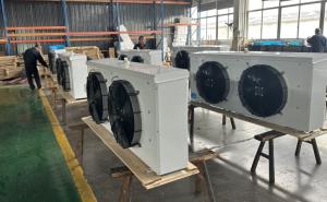 Quality Inner Grooved Heat Exchanger Cold Room Air Cooler Blue With Copper Tube wholesale