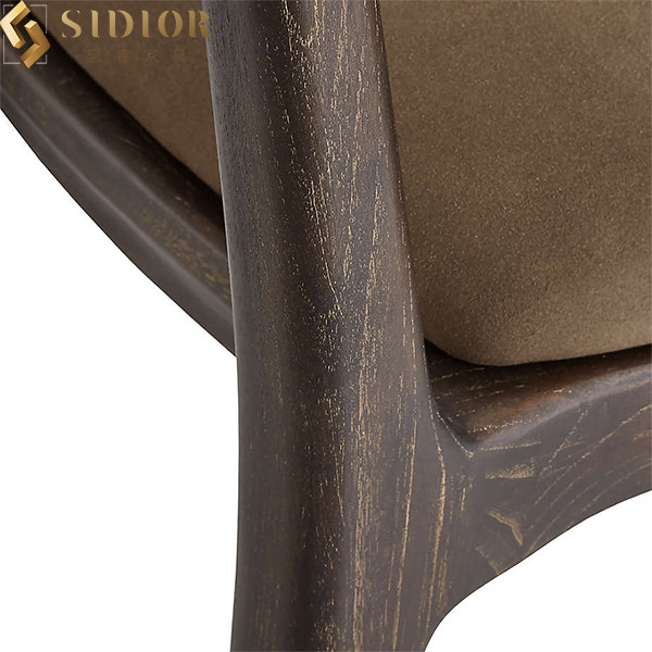 Solid Wood High Back Fabric Dining Room Chairs Modern Style Chair 87cm Height