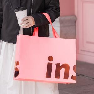 Quality Hand Length Handle Ins Style Pink Paper Bags for Boutique Gift Craft Shopping Custom Order wholesale