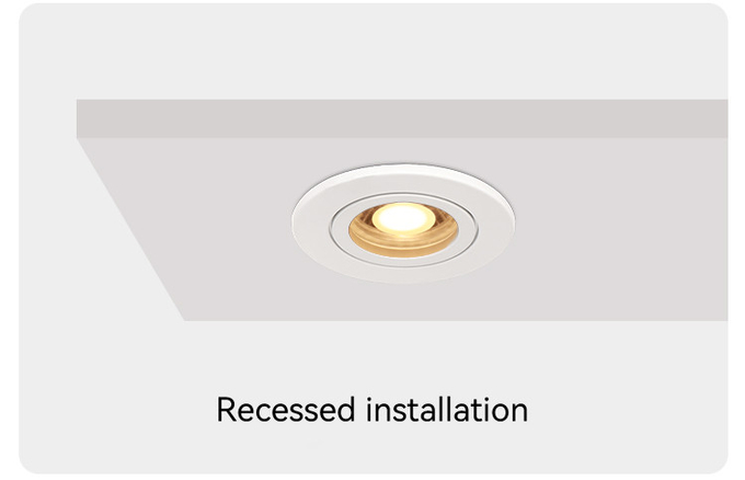 Recessed Downlight Housing MR16 GU10 With 60mm Hole Die-cast Aluminum Round Frame IP44 Spotlight