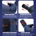 TF25100 25-75x100 FMC Bak4 Waterproof Hunting Spotting Scope With Tripod And