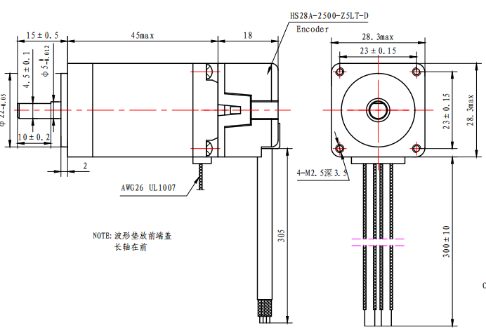 98mN.M 0.95Amp NEMA 11 Close Loop Motor Encoder Stepper Motor For CNC Machine