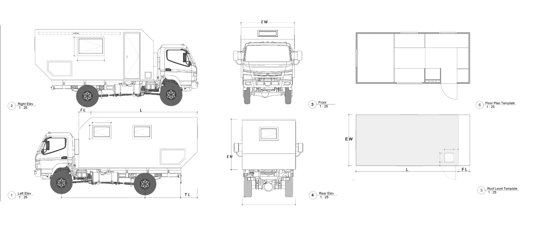 208 kg Total Dry Weight 7.7ft FRP Composite Material Camper Box for Outdoor Motorhome
