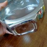 Clear Edge Electroplated Silver Sparkling Round Empty Champagne Glass Bottle