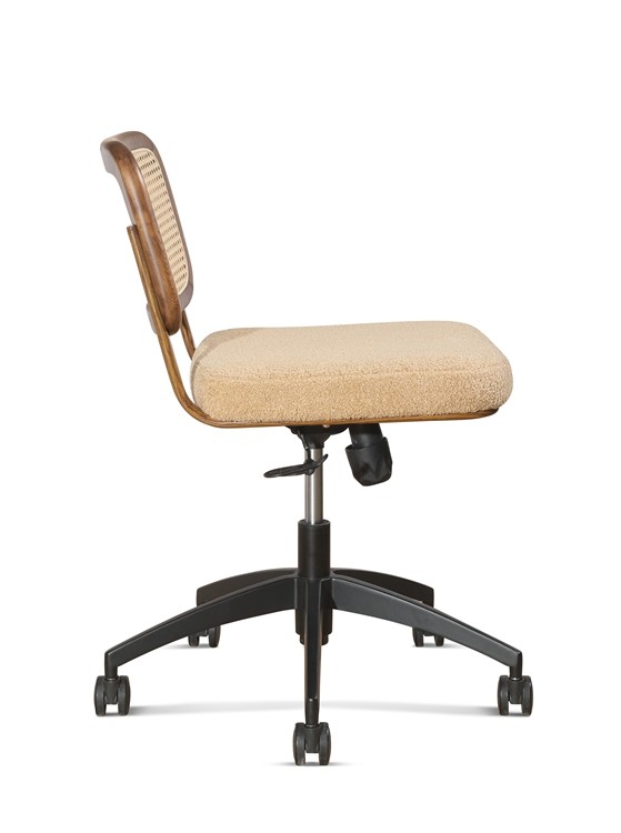 83 Cm Rattan Office Mid Back Manager Chair On Wheels 0.121CBM Multifunction
