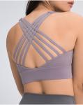 Fashion Cross Tapes Back High Impact Push Up Unique Sports Bra Gym Wear Women