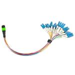 Customized Fiber Cable Assembly 12 Core MPO Male LC Fiber 0.9mm Fanout