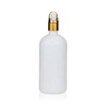 White Round 200ml Oil Dropper Glass Bottle With Glass Dropper Cap