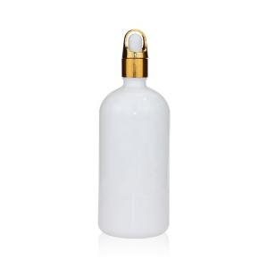 Quality White Round 200ml Oil Dropper Glass Bottle With Glass Dropper Cap wholesale