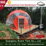 Double - coated pvc Luxury Camping Tent , small yellow geodesic dome tent for