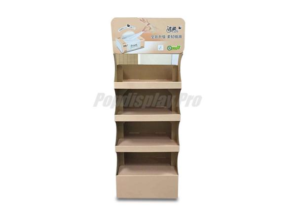 Brown Printed Cardboard POS Displays , Advertising Cardboard Floor Display