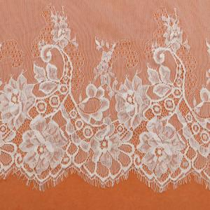 Quality Beautiful Crochet Eyelash Lace Edge Ivory Black Color Double Side wholesale