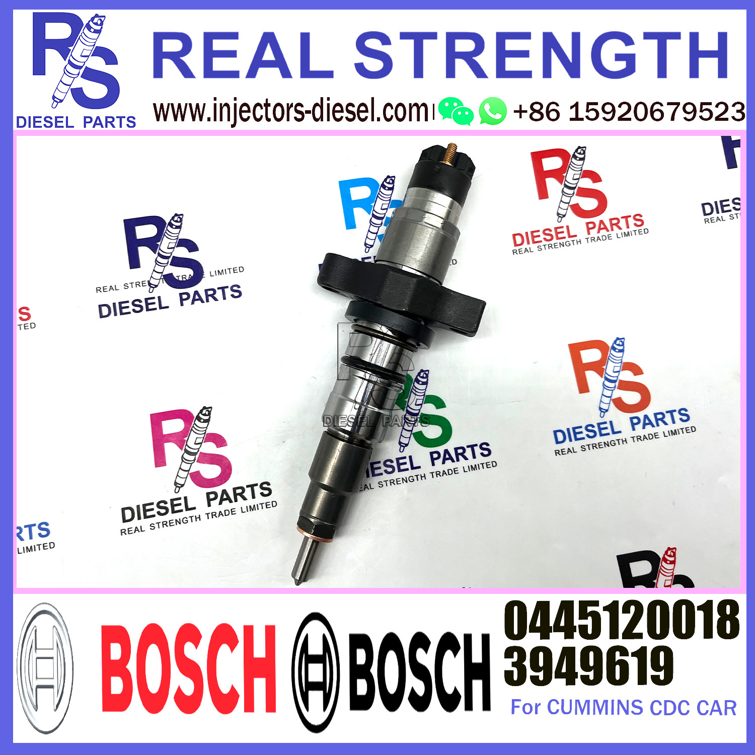 diesel engine common rail fuel injector 0445120018 3949619 for Cummins CDC engine ，fuel INJECTOR 0445120018 3949619