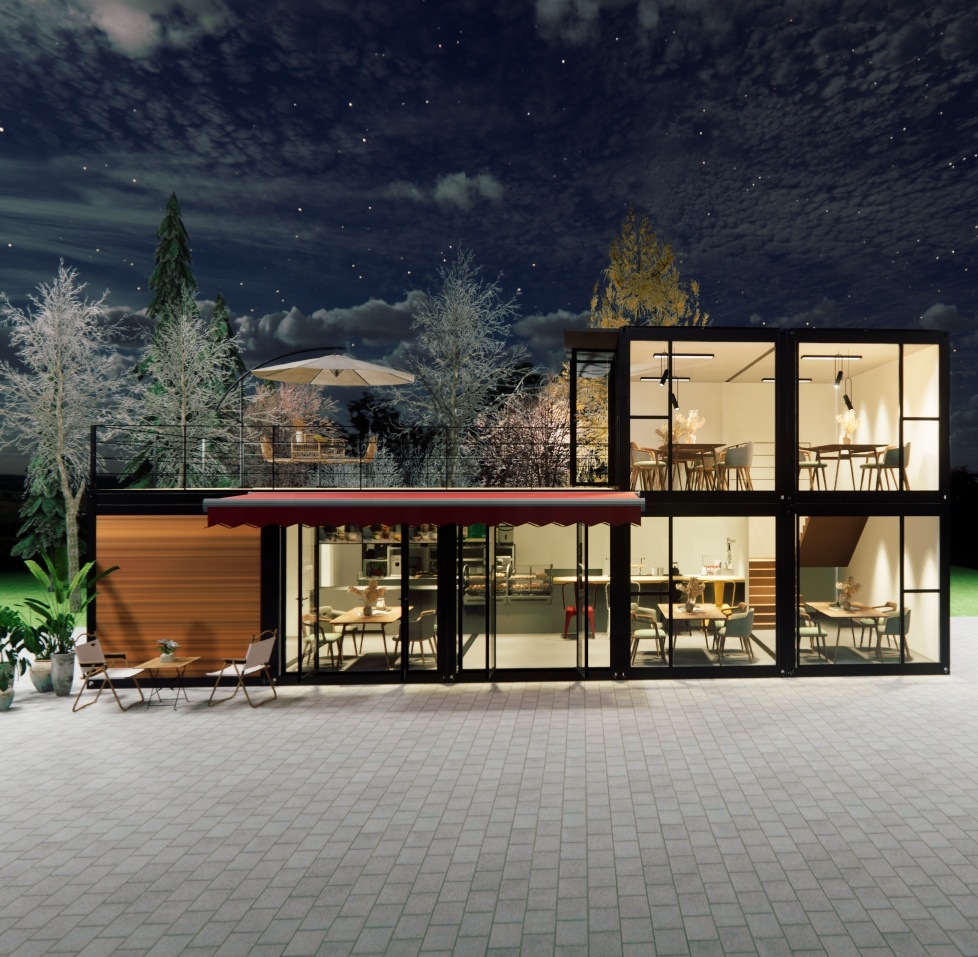 Customized Wooden 20ft Luxury Living Prefab House 4 Bedroom Expandable Container Home Sandwich Panel Office Hotel Outdoor