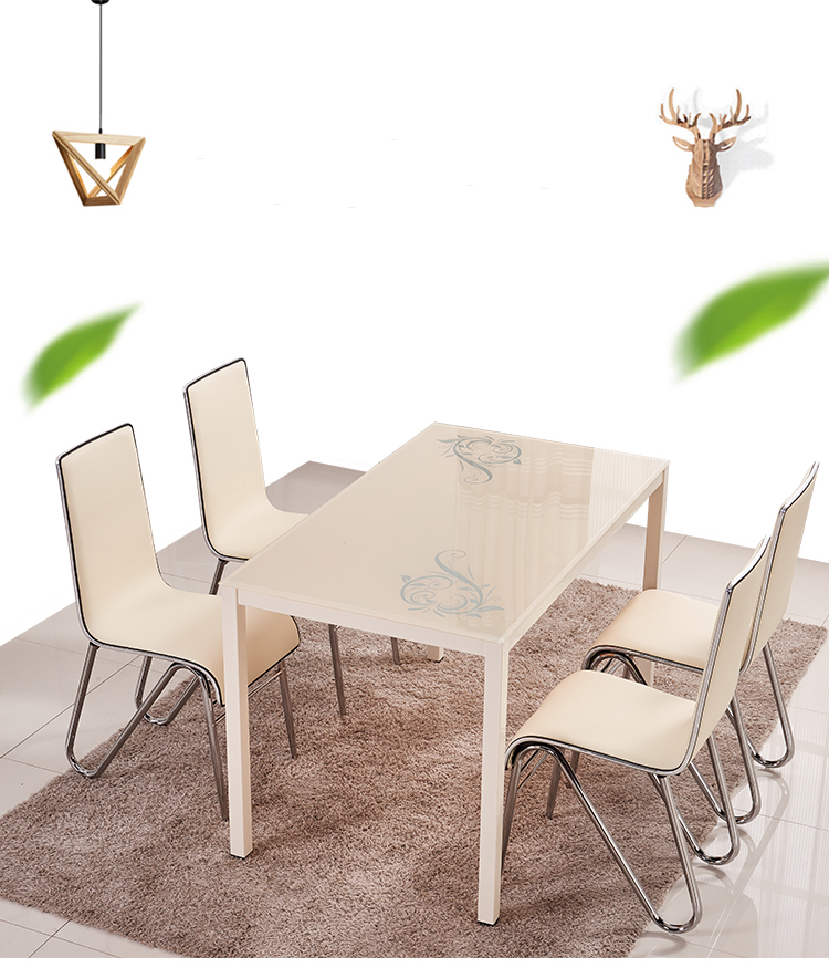 Luxury Glass Dining Table And Chairs , Modern Home Decor Furniture
