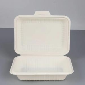 Quality 900ml Takeaway Food Corn Starch Box Disposable Cutlery Clamshell Biodegradable wholesale