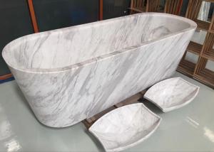 Quality Polished Treatment Luxury Natural Stone Bathtub Marble Material Freestanding Type wholesale