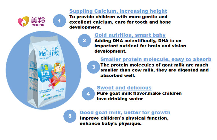 400g Sterilized Instant Children Goat Milk Powder 3 Years