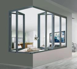 Quality Horizontal 1.3mm Anodizing Aluminum Bifold Windows wholesale