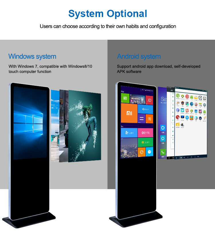 Windows System Indoor Digital Advertising Display With Time Switch Function