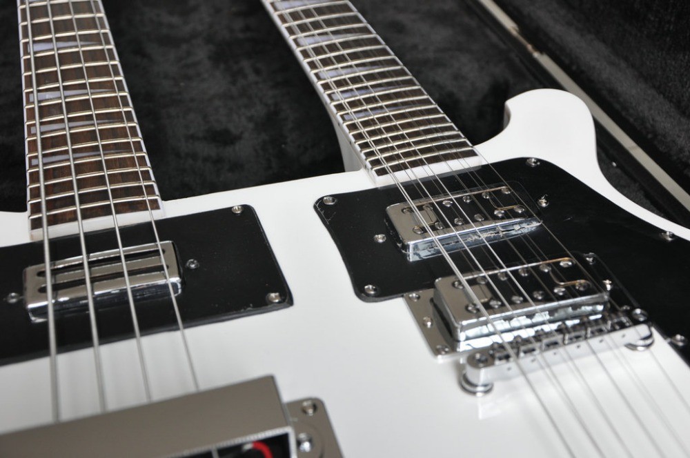 Double neck 4 string 4003 BASS GUITAR and 12 string elctric guitar color can custom guitar big R bridge