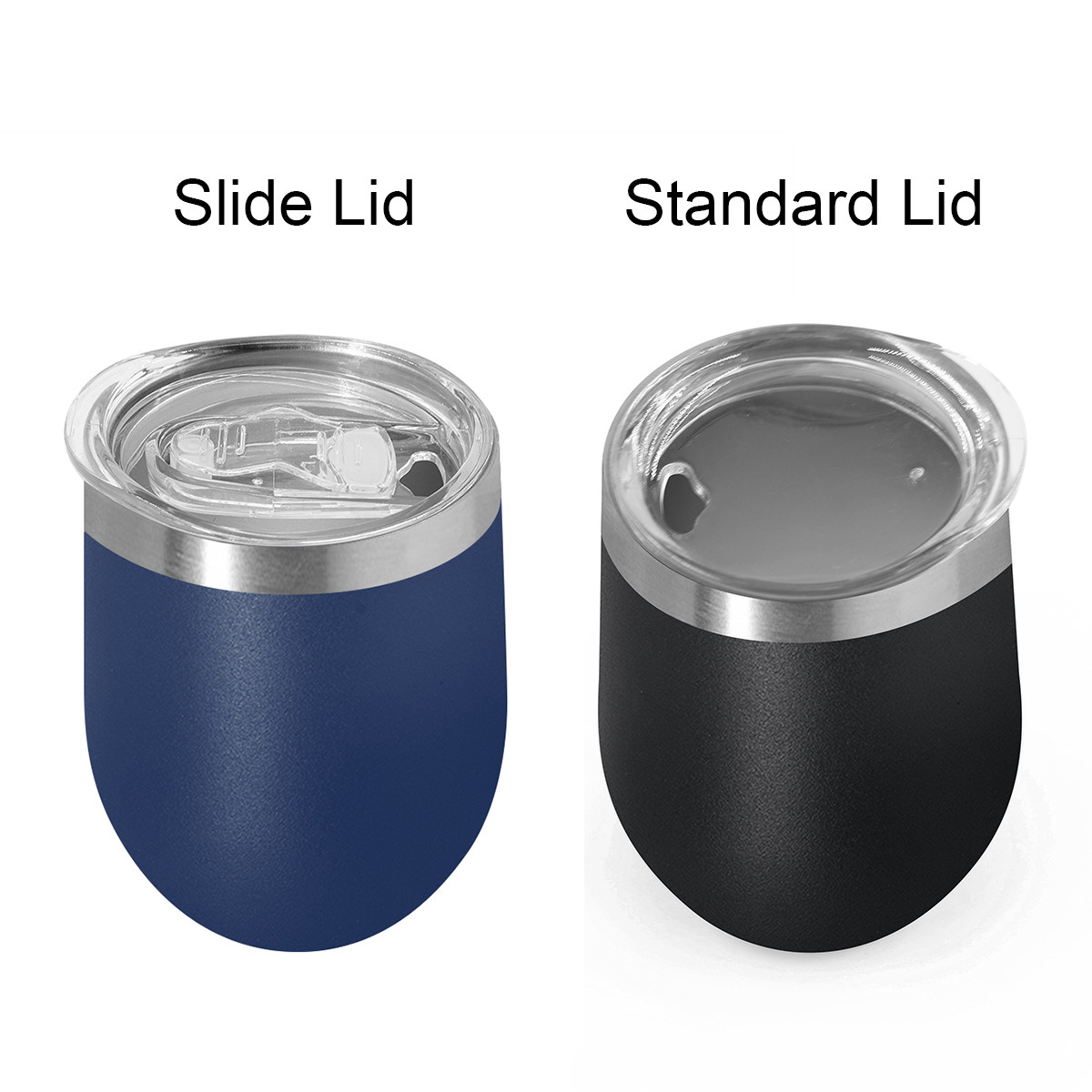 Bulk 12 Pack 12oz Stainless Steel Stemless Wine Glass Tumblers With Lids And Straws Vacuum Insulated Coffee Mug For Cold Hot Drinks