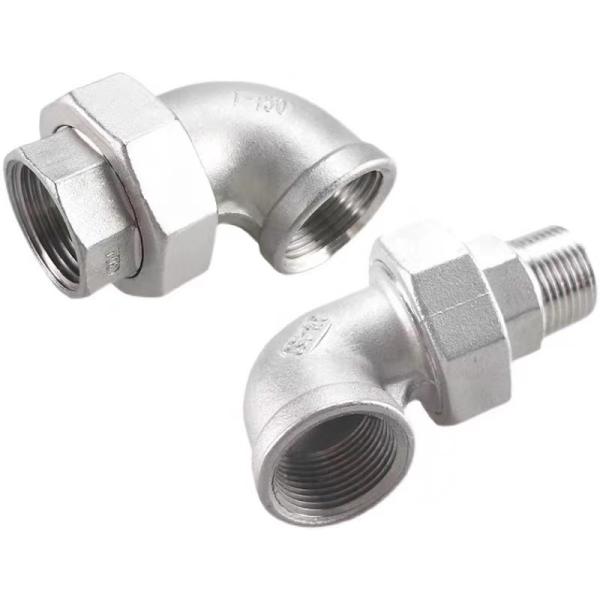 Stainless Steel Silver BSP NPT G BSPT Female Male Thread Casting Union Elbow
