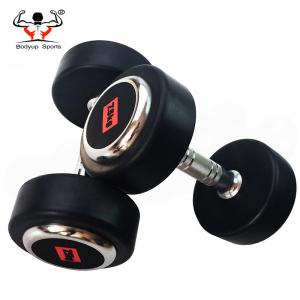 Quality Round Head Shaped Fitness Equipment Dumbbells PU With Steel Material wholesale