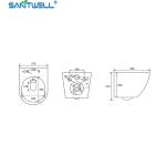 Chaozhou Fashion Models Sanitwell SWJ0325 Bathroom wc white toilet bowl rimless