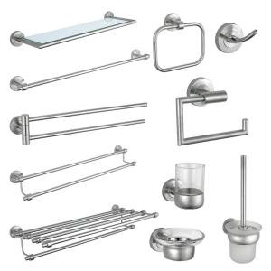 Quality 11 Piece Bathroom Hardware Set Chrome Polished Stainless Stee 304l Silver Bathroom Fittings wholesale