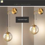 Nordic Simple Metal Crystal Wall Lamp For Living Room Bedroom Beside Aisle