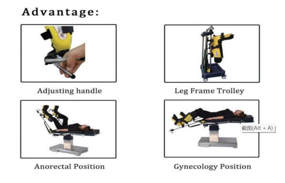 Stirrup Type Surgical Prep Leg Holder Pneumatic Lithotomy Legs Mounting Bracket With Adjustment Range