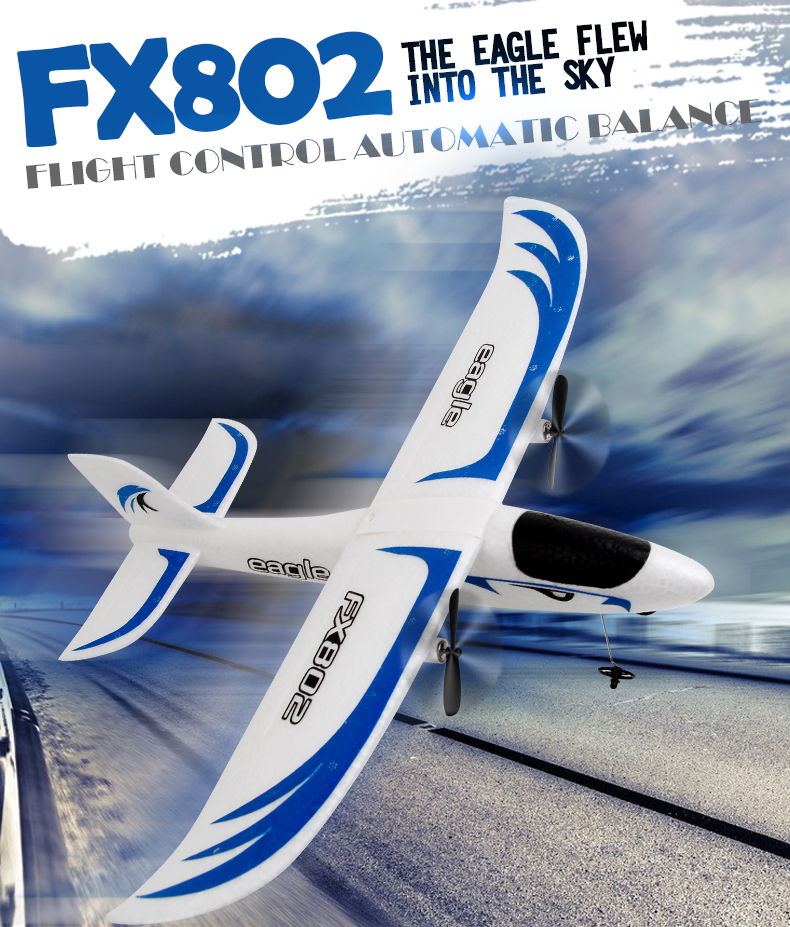Fx802 2.4g 2ch Epp Foam Eagle Rc Airplane Rtf Fixed Wing Electric Outdoor Remote Control Plane Aircraft Rc Glider Flying Toys