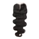 Middle Part Curly Human Hair Wigs Lace Closure With Baby Hair 4x4