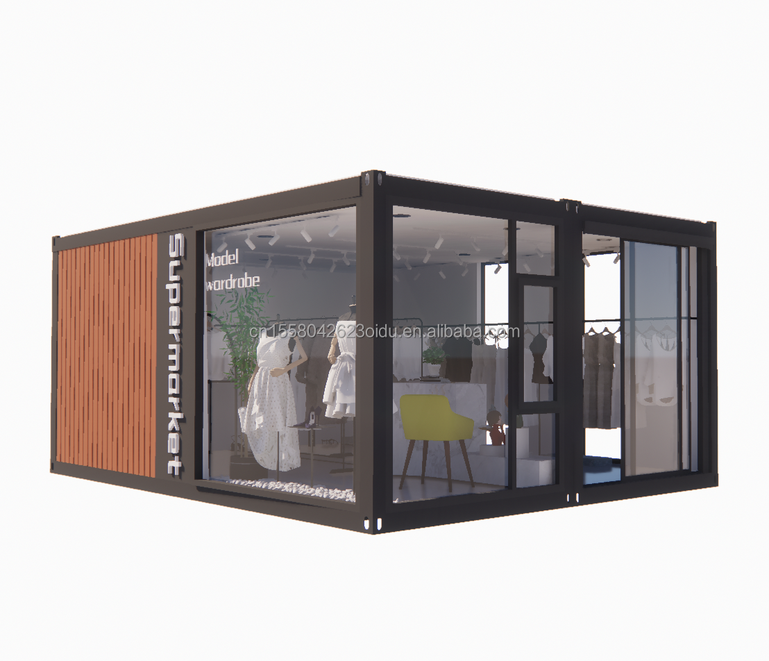 20Ft Prefab Folding Container Home House with 50/75/100mm Wave Sandwich Panel Walls Collapsible Foldable Tiny House