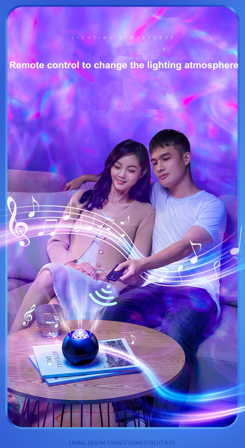 Remote Control Ocean Wave Atmosphere Room Projector Light For Kids Adults Game Center Car