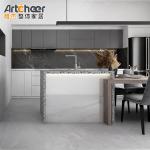 RTA Melamine Board Door Material High Gloss Kitchen Cabinet with Sintered Stone