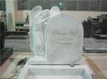 European style angel statue white marble headstone