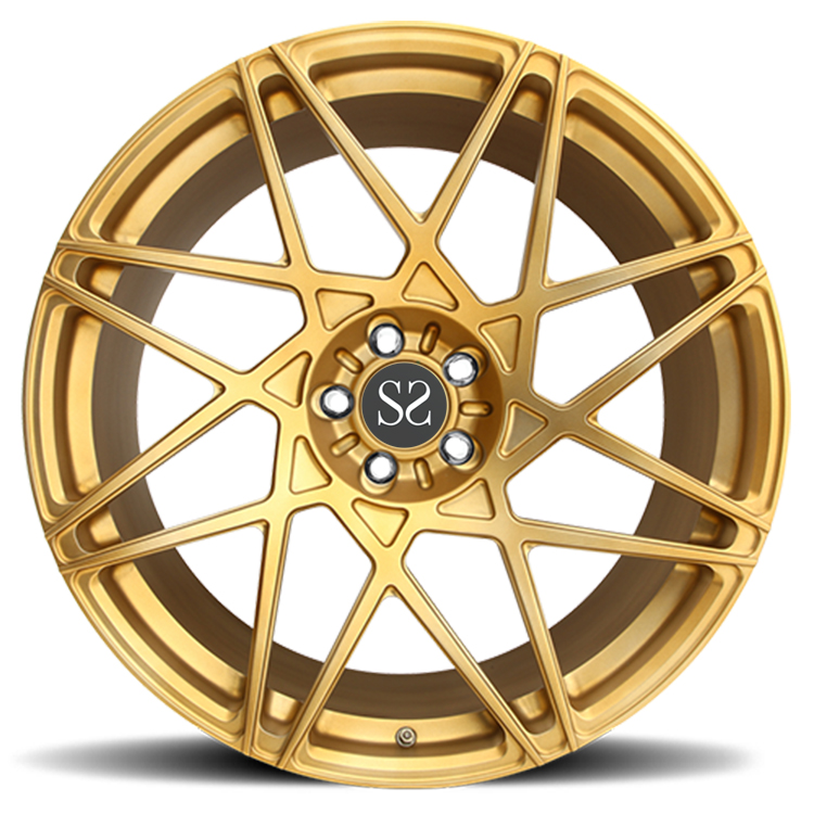 5x112 Audi R8 1 Piece Forged Wheels 18 19 20 21 22 Inch Yellow Machine Face