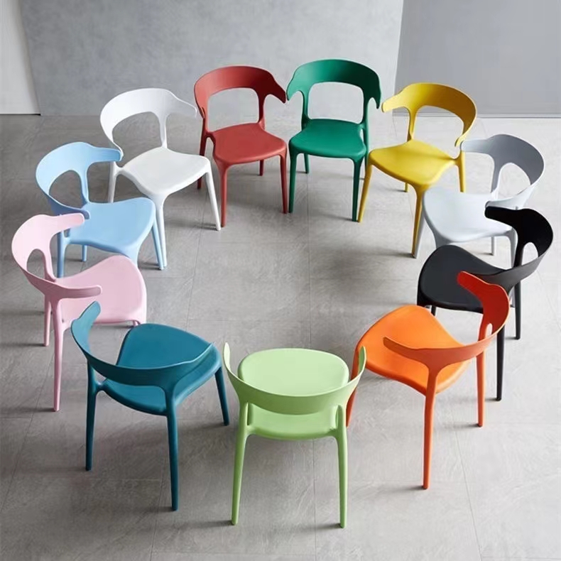 Waterproof Plastic Stacking Dining Chairs Colorful Green Plastic Dining Chairs