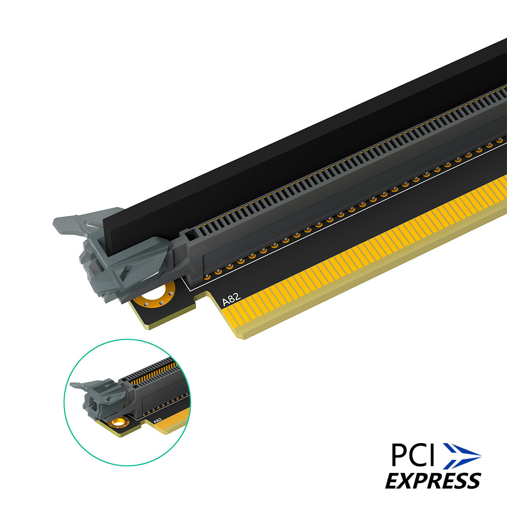 90 Degree Reverse PCI-E Riser Card 16X 3.0 Male To Female For 1U Server