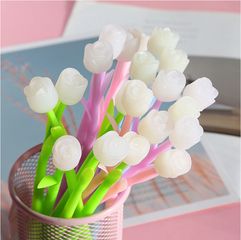 Color Changing Flower Pens - Pack Of 30 Ballpoint Pens Creative Gel Ink Rollerball Pen For School Home Office Stationery Store Kids Girls Gift, Black