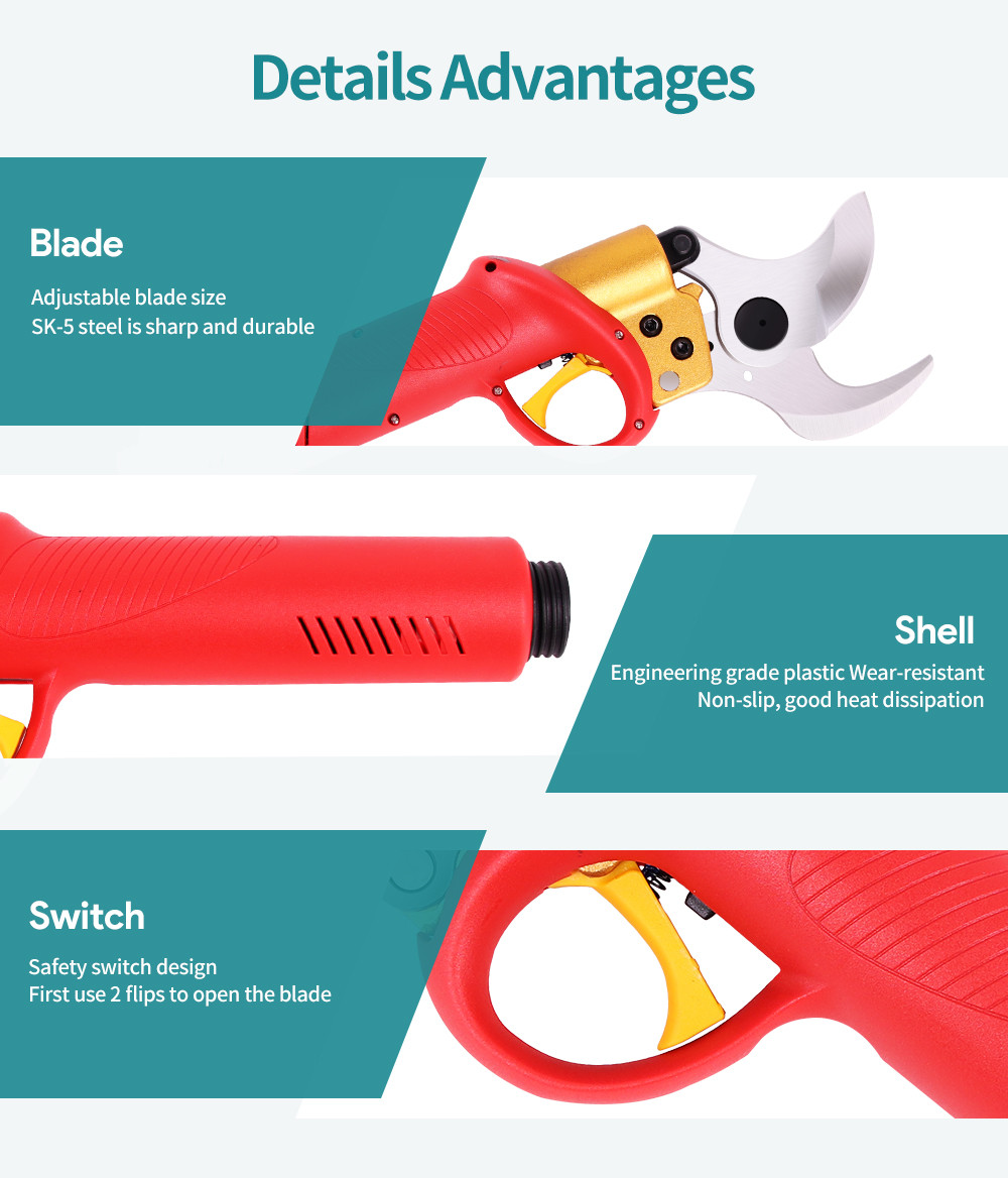 43.2V Lithium Battery Electric Pruning Scissors Charging Garden Bypass Electric Pruning Shears
