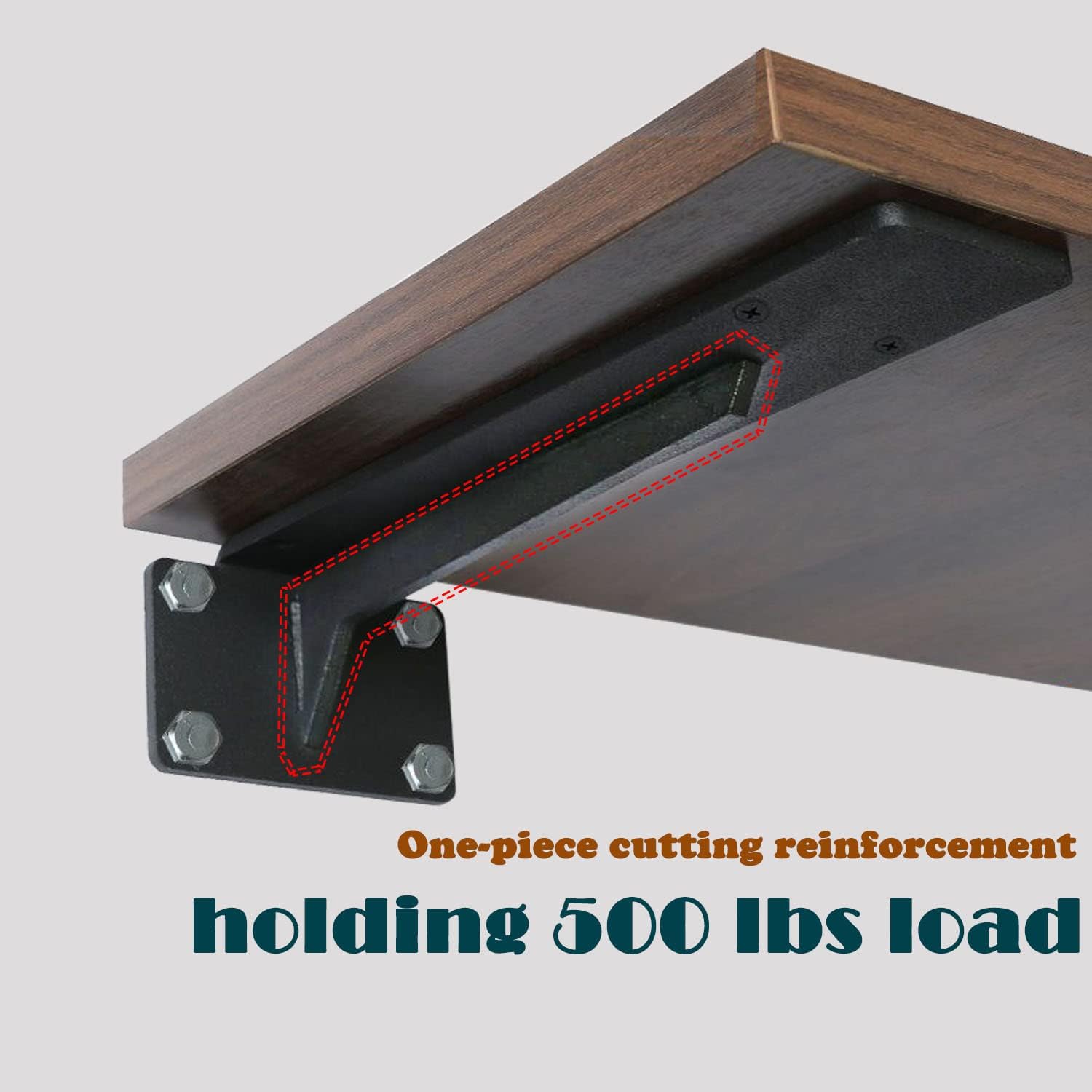 6 Inch Heavy Duty Wall Mount Floating Shelf Brackets Cast Iron Industrial Black L-Shelving Bracket