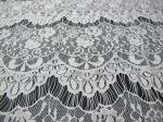 Thin hollow nylon eyelash French lace scalloped lace fabric for lady garment(CY
